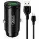 Автомобильное зарядное устройство QC3.0 18W, XO CC39 + кабель USB-microUSB
