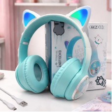 Бездротові навушники з котячими вушками, Bluetooth, 6D звук, micro-USB, AKZ-02C