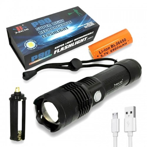 Ручний ліхтарик + Акумулятор, від USB, 20см, X-Balog BL-B88-P90