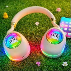 Бездротові навушники з підсвічуванням 5W, Bluetooth, USB, ST862, Бежевий