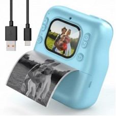Фотоапарат миттєвого друку + 1 термопапір, від USB, Блакитний