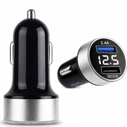 Автомобільний зарядний пристрій 2 USB, 2,4 A, QC3,0, HQC1