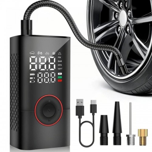 Портативний компресор акумуляторний 50W, 2 x 2000mAh, ATJ-005