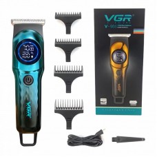 Акумуляторна машинка для стрижки волосся + 4 насадки, VGR V-966, Зелений