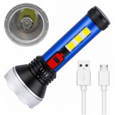Ручний ліхтар з боковим підсвічуванням 5W LED + 3 COB, 4 режими, micro USB, COBA CB-C95
