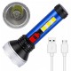 Ручний ліхтар з боковим підсвічуванням 5W LED + 3 COB, 4 режими, micro USB, COBA CB-C95