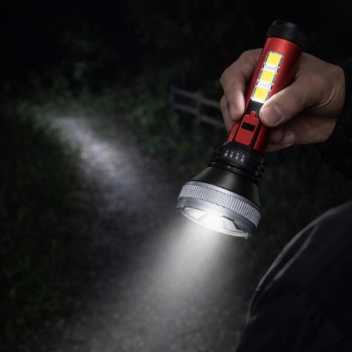 Ручний ліхтар з боковим підсвічуванням 5W LED + 3 COB, 4 режими, micro USB, COBA CB-C95