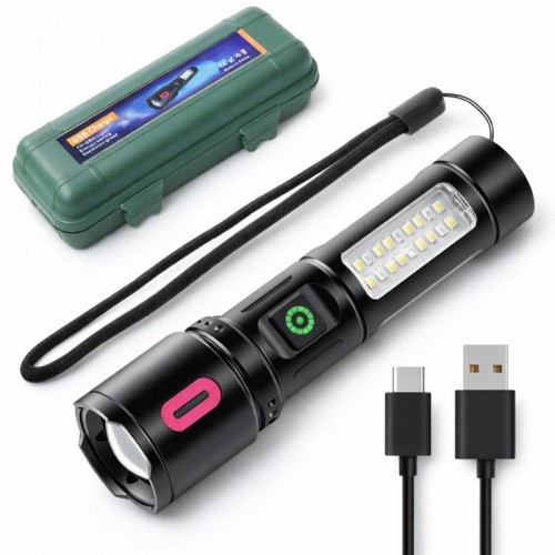 Ручний ліхтарик акумуляторний з функцією Zoom, Type-C, BL 6613