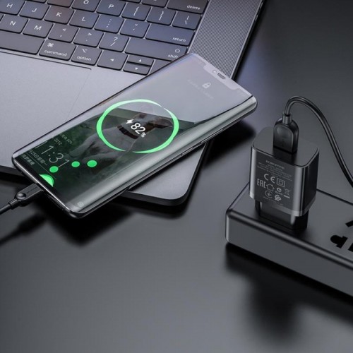 Мережевий зарядний пристрій 1USB, 2.1A + кабель Type-C, BOROFONE BA52A Мережевий зарядний пристрій 1USB, 2.1A + кабель Type-C, BOROFONE BA52A