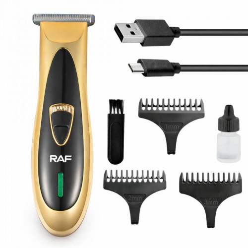 Акумуляторна машинка для стрижки + 3 насадки, USB, RAF R.4006