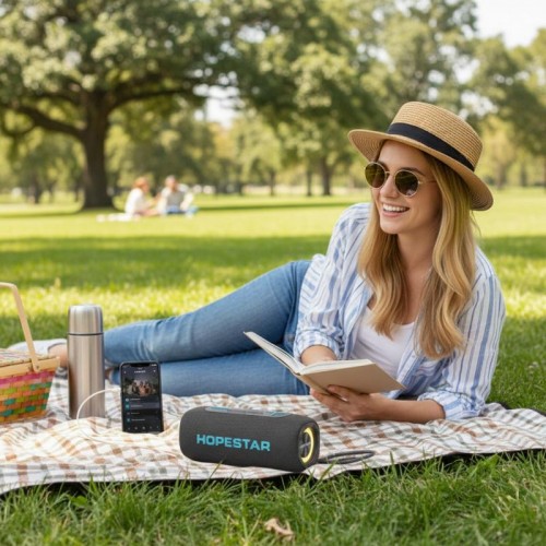 Колонка портативная Bluetooth, от USB, 10 Вт, Hopestar P32, Серый