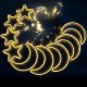 Гирлянда штора от сети 3м Луна и Звезды 9шт Copper curtain ball lamp Xmas 9WW-1, Теплый белый