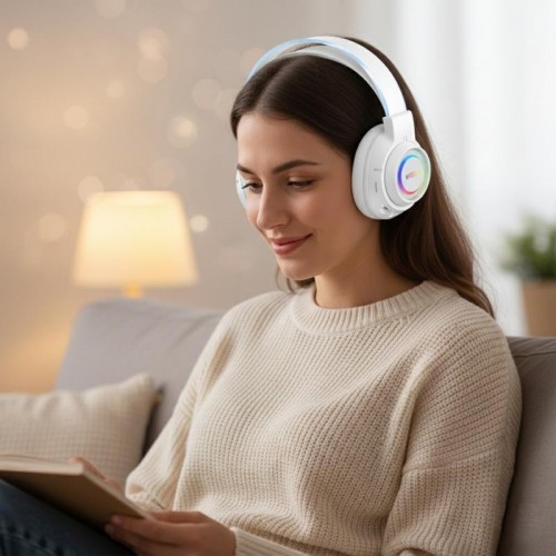 Беспроводные наушники Bluetooth от USB, 400 мАч, BT600, Белый Беспроводные наушники Bluetooth от USB, 400 мАч, BT600, Белый