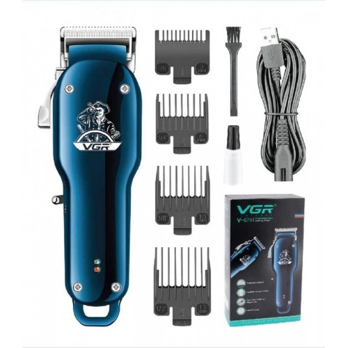 Акумуляторна машинка для стрижки волосся + 4 насадки, з USB, VGR V679