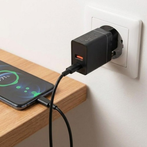 Мережевий адаптер живлення з USB + USB Type-C 18w, Fast Charge PD 889