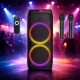 Портативная колонка Bluetooth + 2 микрофона, 6000 мАч, 82×34 см, RGB LED, ZQS10209