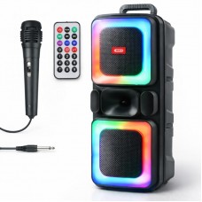 Портативна колонка 20Вт + мікрофон з пультом, Bluetooth, FM, XO F55