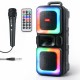 Портативна колонка 20Вт + мікрофон з пультом, Bluetooth, FM, XO F55