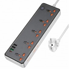 Сетевой фильтр Hoco AC14A 1,5м с USB Type-C PD30W и QC3.0 - купить по цене