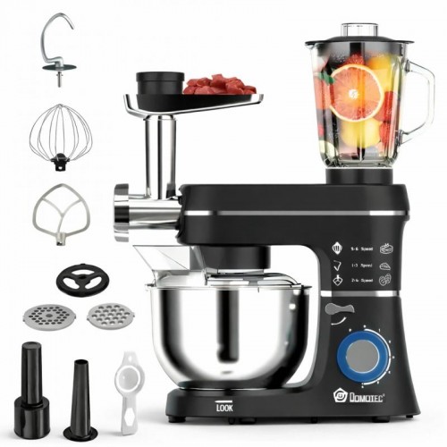 Кухонний комбайн 5в1+ 9 насадок, 1400 Вт, 10 л, Domotec R-6676B
