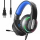 Ігрові навушники з мікрофоном 3,5 мм + USB, RGB LED, кабель 2 м, XO GE-09