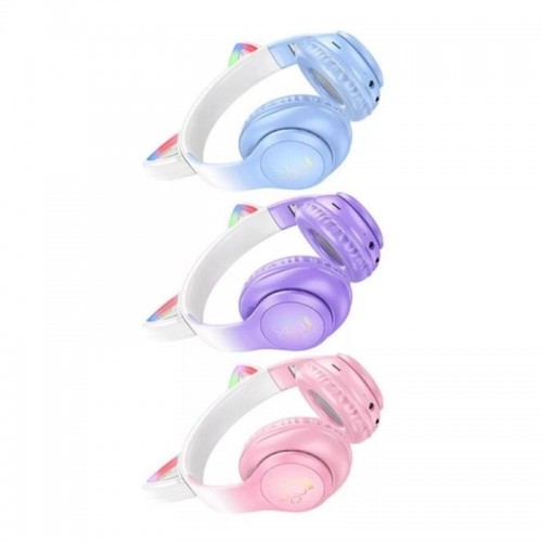 Бездротові навушники Bluetooth W42 Cat Ear, Рожеві