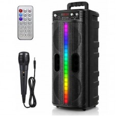 Портативна колонка з мікрофоном TTD-2806, Bluetooth, 20 Вт, 8.5 дюйма, RGB LED та пультом керування