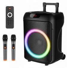 Портативна колонка з 2 мікрофонами та пультом, Bluetooth, 40 Вт, 12, RGB, TTD-1209