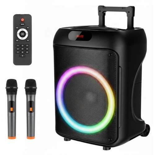 Портативна колонка з 2 мікрофонами та пультом, Bluetooth, 40 Вт, 12, RGB, TTD-1209