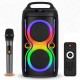 Портативна Bluetooth колонка 40 Вт, 2 x 6,5, RGB LED + мікрофон та пульт, TTD-2016