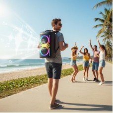 Портативна Bluetooth колонка 40 Вт TTD-2016 з RGB LED та мікрофоном
