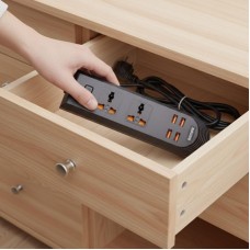 Мережевий фільтр-подовжувач BKL-08 2м, 2 розетки, 4USB, 2500Вт