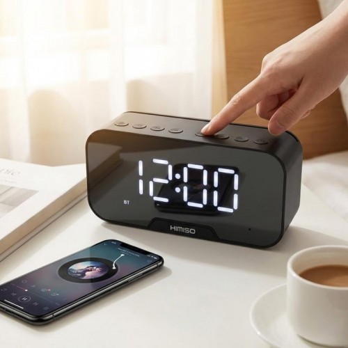 Bluetooth колонка-годинник з FM радіо будильником 3Вт 1400mAh, K10, Чорний Bluetooth колонка-годинник з FM радіо будильником 3Вт 1400mAh, K10, Чорний