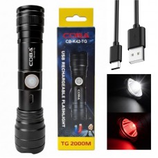 Аккумуляторный ручной фонарик с магнитом, ZOOM, 3 режима, USB, CB-K42-TG