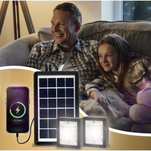 Портативна сонячна система EP-05 3в1 6v3w, Led лампи х2, powerbank Портативна сонячна система EP-05 3в1 6v3w, Led лампи х2, powerbank