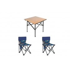 Стіл + 2 стільці STD-02 стіл складаний прямокутний коричневий, (Д530 * Ш550 * В500мм), стільці метал + тканина (40 * 40 * 35), сумка