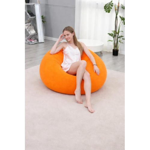 Надувное кресло-пуф Inflatable Sofa / Надувное кресло-мешок 110×110×85 см Оранжевый