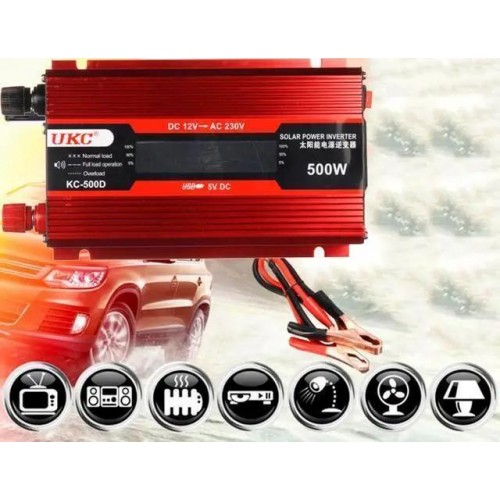 Перетворювач AC/DC KC-500D 500W+lcd, Інвертор у машину Перетворювач AC/DC KC-500D 500W+lcd, Інвертор у машину