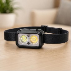 Налобный фонарь F 51 / Фонарик Белый, желтый и красный свет / LED фонарь на аккумуляторе