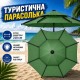 Зелена Парасолька туристична з чохлом 210 см / Восьмикутна парасолька для риболовлі, кемпінгу та пляжу
