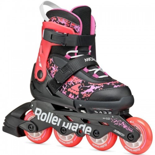 Раздвижные детские ролики Rollerblade Microblade SL размер 33-36,5 черно-красные