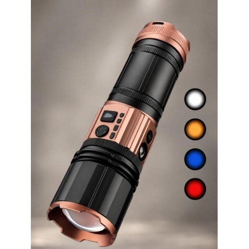 Акумуляторний ручний літхтарик / Потужний ліхтарик COBA CB-G008-1 з USB-виходом / Ліхтарик 18800 mAh 4 кольори освітлення
