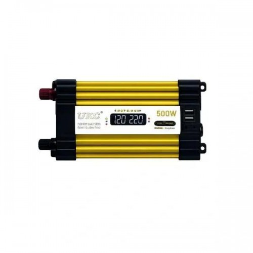 Автомобільний інвертор Жовтий / Перетворювач напруги з 12-220V, 500Вт, 2хUSB Автомобільний інвертор Жовтий / Перетворювач напруги з 12-220V, 500Вт, 2хUSB
