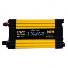 Автомобільний інвертор Жовтий / Перетворювач напруги з 12-220V, 500Вт, 2хUSB