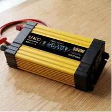 Автомобільний інвертор Жовтий / Перетворювач напруги з 12-220V, 500Вт, 2хUSB