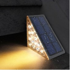 Вуличний світильник для сходів на сонячній батареї 13 LED / Кутовий світильник на сходи теплий білий / Сонячні декоративні світильники комплект з 6 штук