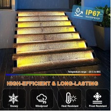 Вуличний світильник для сходів на сонячній батареї 13 LED / Кутовий світильник на сходи теплий білий / Сонячні декоративні світильники комплект з 6 штук
