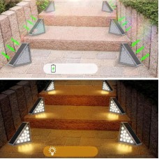 Вуличний світильник для сходів на сонячній батареї 13 LED / Кутовий світильник на сходи теплий білий / Сонячні декоративні світильники комплект з 6 штук