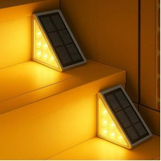 Вуличний світильник для сходів на сонячній батареї 13 LED / Кутовий світильник на сходи теплий білий / Сонячні декоративні світильники комплект з 6 штук