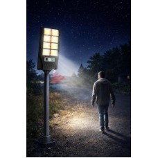 Вуличний ліхтар на стовп Solar sensor light BK-120-8COB-B з датчиком руху та сонячною панеллю